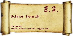 Bohner Henrik névjegykártya